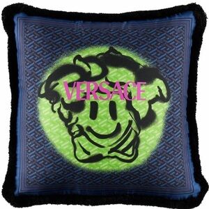 Versace Neon Green and Blue Medusa Pillow
